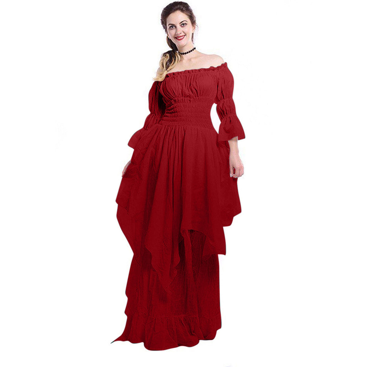 Women's Gothic Victorian Off-Shoulder Maxi Dress – Renaissance Outfit