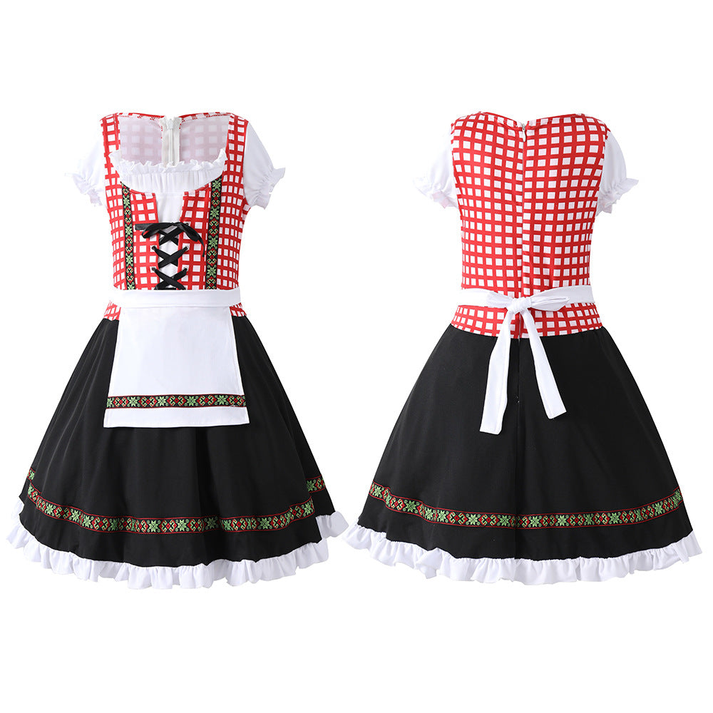 Girls Bavarian Dirndl Costume German Oktoberfest Party Performance Dress