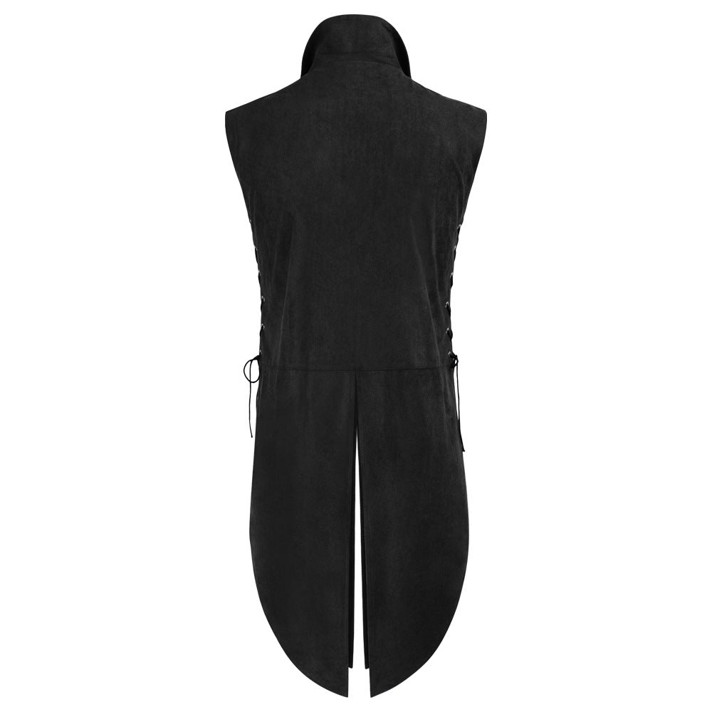 Men's Medieval Faux Suede Longline Vest – Elf Ranger LARP Costume