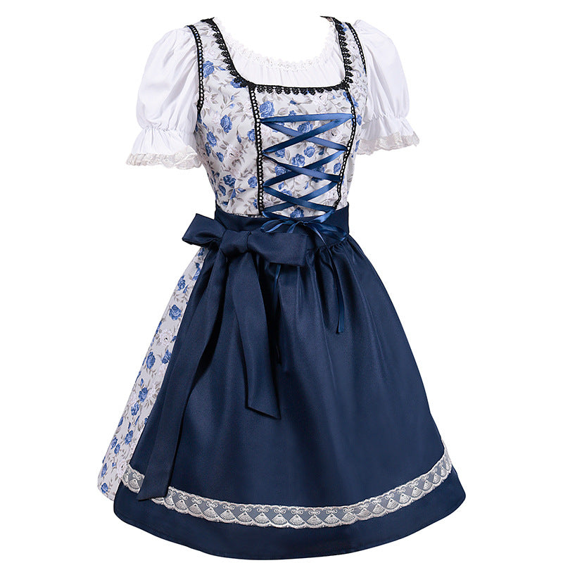 Munich Beer Festival Costume Party Dress - Cosplay Maid Outfit with V-Neck Dress