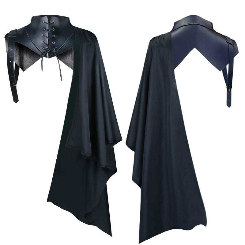 Grim Reaper Cape Halloween Party Devil Costume Vampire Cloak Men Medieval Retro Shawl