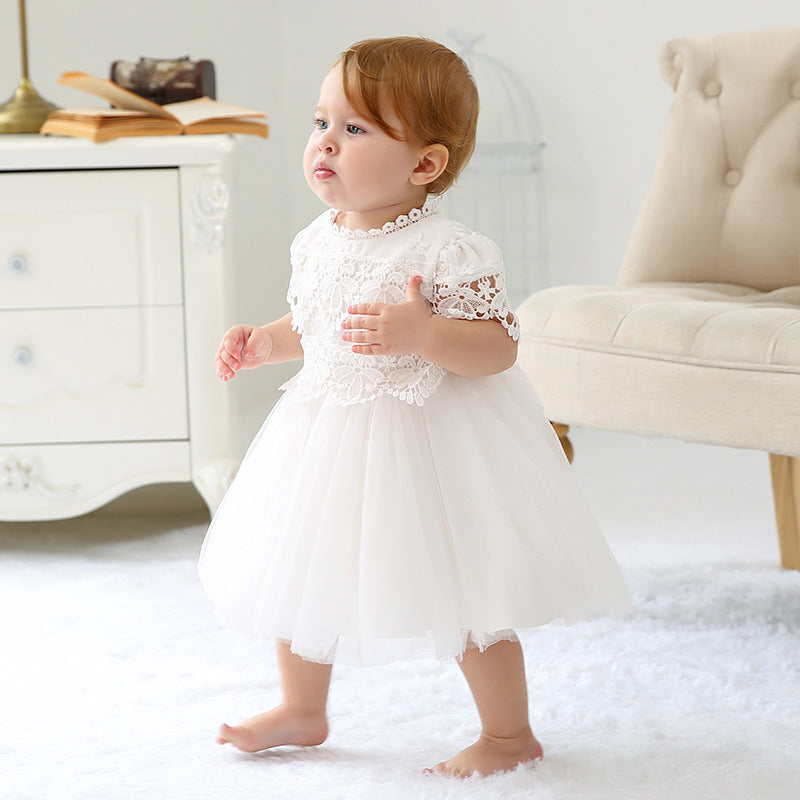 Elegant Lace Baby Baptism Christening Gown Blessing Princess Dress