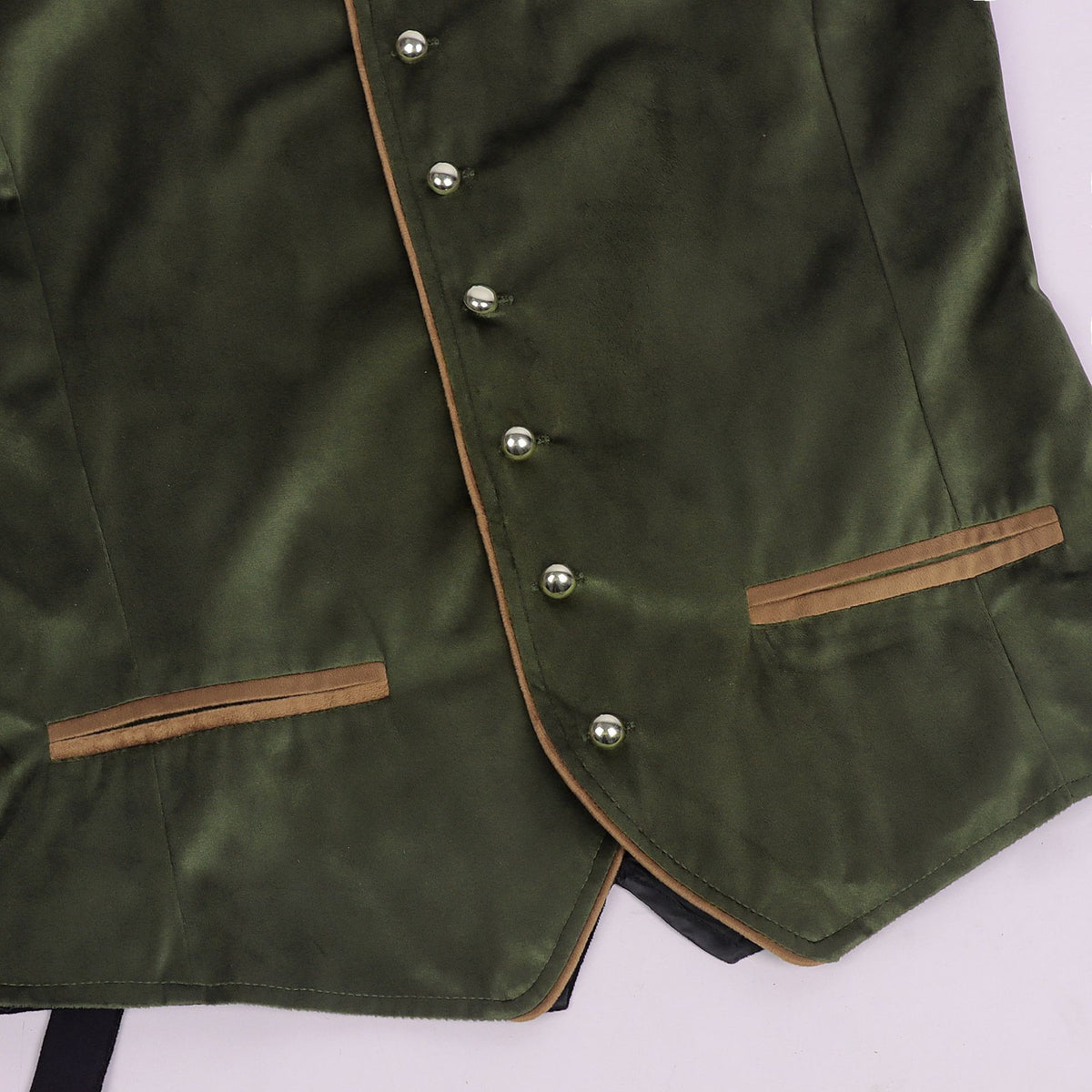 Mens Vintage Velvet Vest Metal Button Tavern Waiter Oktoberfest Waistcoat