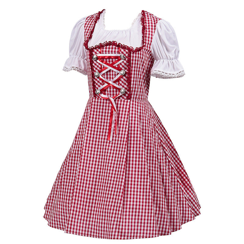 Authentic Halloween German Beer Girl Costume - Plus Size Barmaid Dress for Oktoberfest