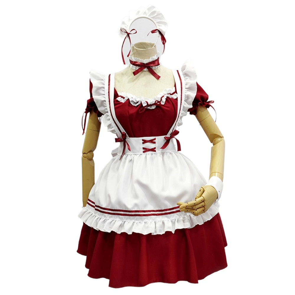 Japanese Classic Maid Outfit Lolita Dress Full Set Anime Apparel