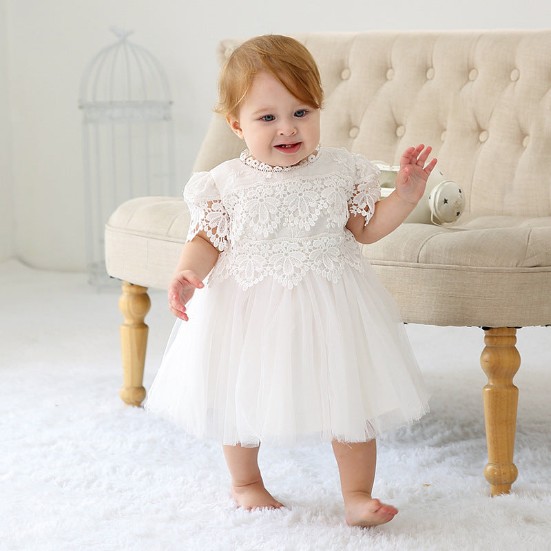 Elegant Lace Baby Baptism Christening Gown Blessing Princess Dress