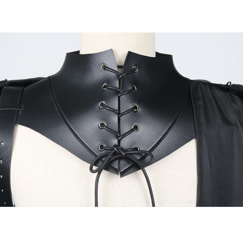 Mens Tudor Noble One Shoulder Cloak Medieval Knight Cape LARP Ren Faire