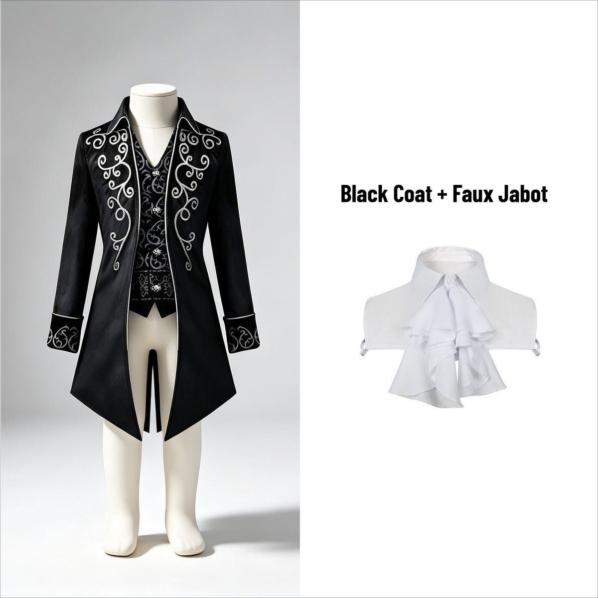 Boys Victorian Embroidered Tailcoat – Medieval Prince Costume