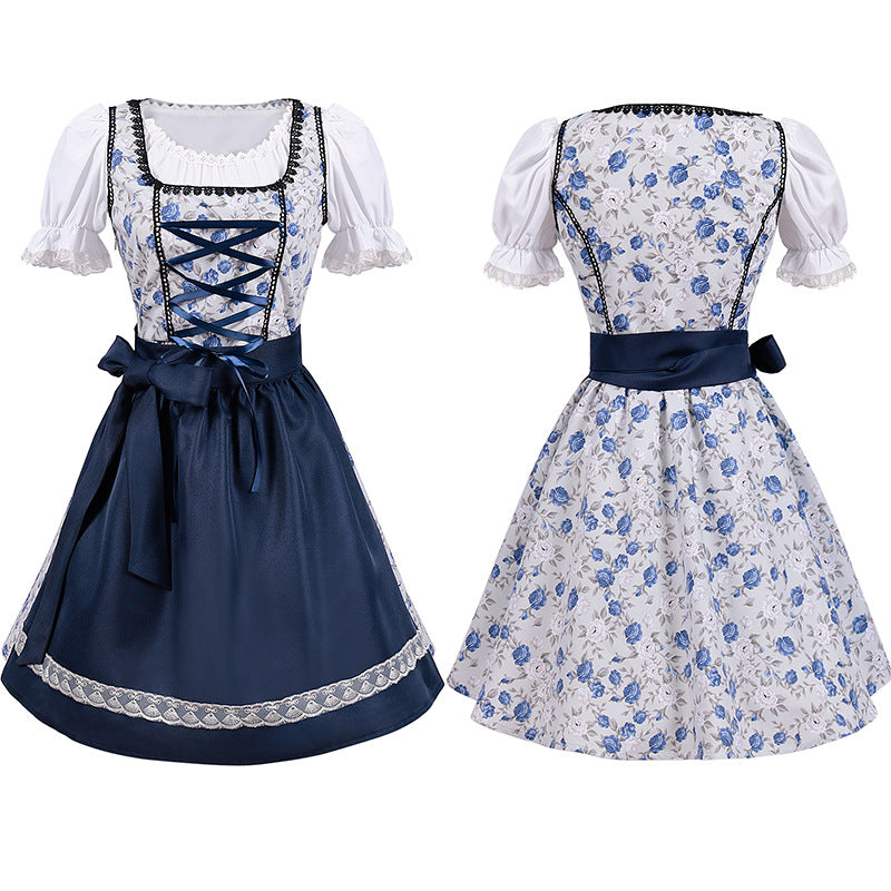 Munich Beer Festival Costume Party Dress - Cosplay Maid Outfit with V-Neck Dress