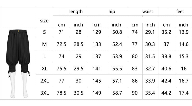 Medieval Civilian Costume Adult Renaissance Reenactment Theater Cosplay Pant Top