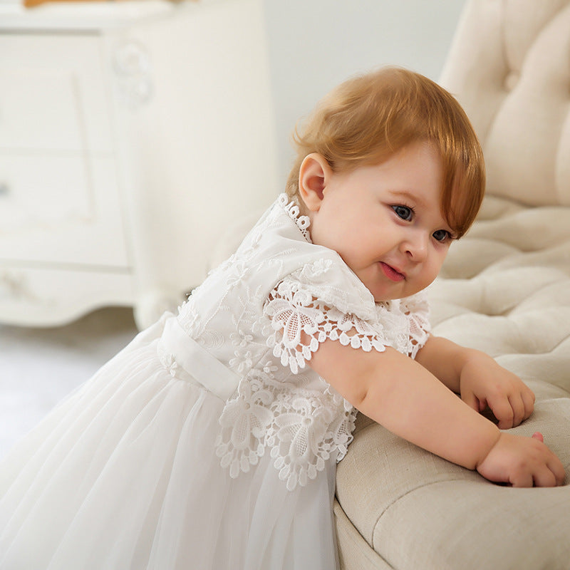 Elegant Lace Baby Baptism Christening Gown Blessing Princess Dress