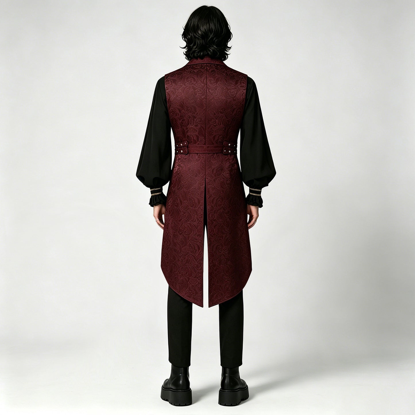 Men's Medieval Pleated Shirt Victorian Waistcoat Renaissance Pants Steampunk Costume