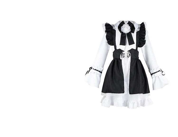 Cute Japanese Lolita Maid Outfit - Black and White Dress & Women's Boss Suit Set Size S-4XL