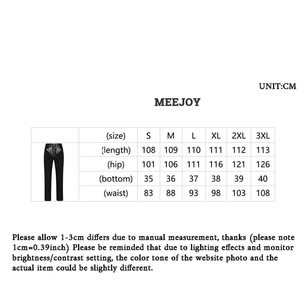 Men's Long Pants Solid Color Fashionable Steampunk Retro Suit Pants