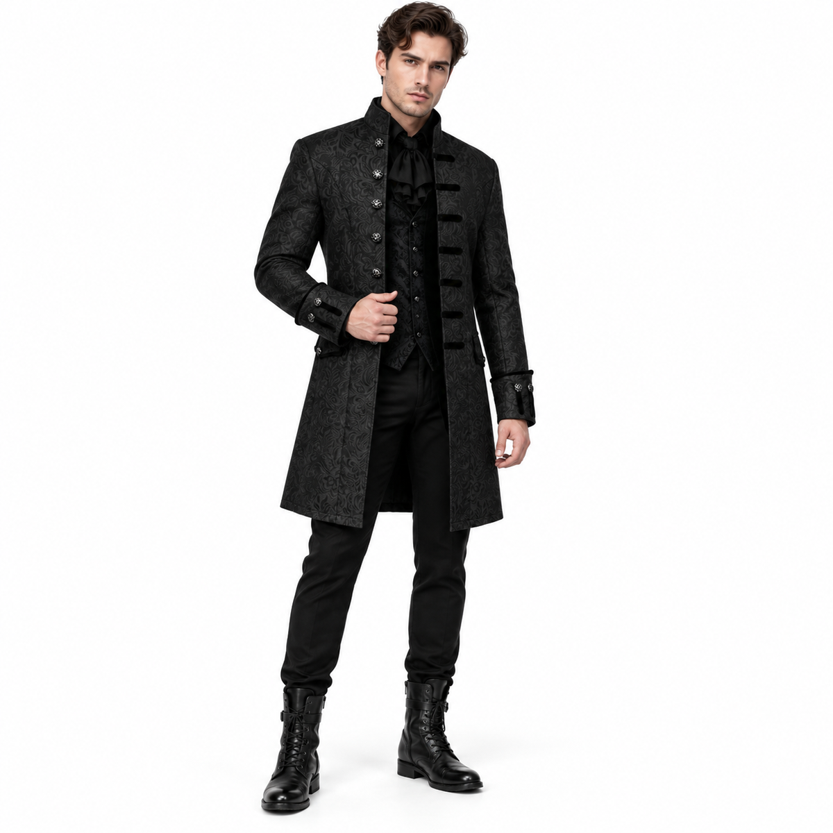 Men's Steampunk Tailcoat Jacket Medieval Gothic Victorian Coat Halloween Costume