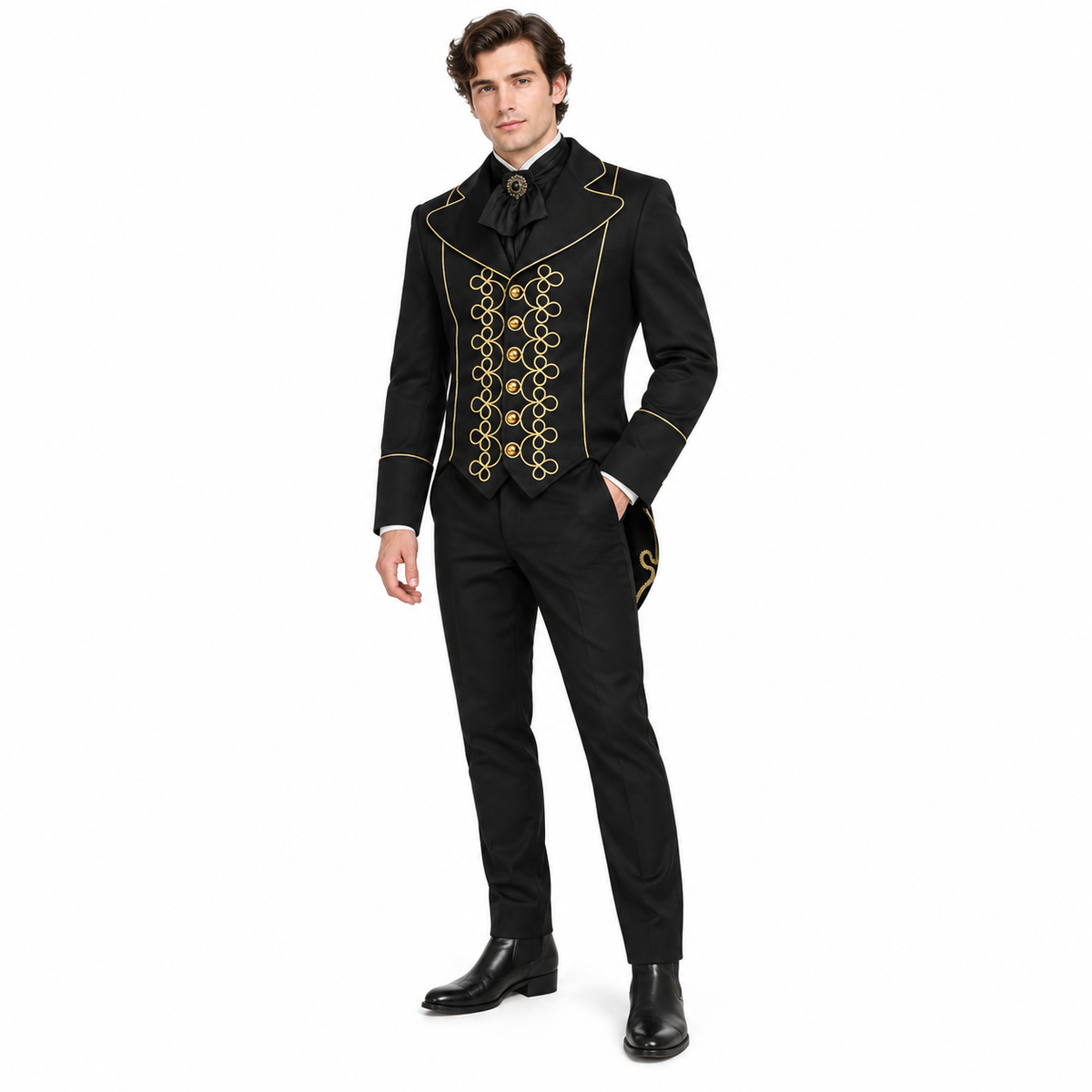 Men Medieval Gothic Jacket Coat Victorian Steampunk Short Tailcoat Halloween Costume