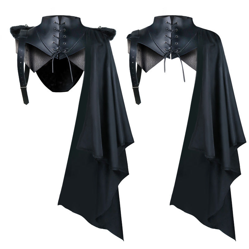 Grim Reaper Cape Halloween Party Devil Costume Vampire Cloak Men Medieval Retro Shawl