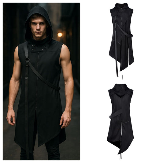 Men’s Gothic Hooded Sleeveless Coat – Punk/Steampunk Vest | S–3XL