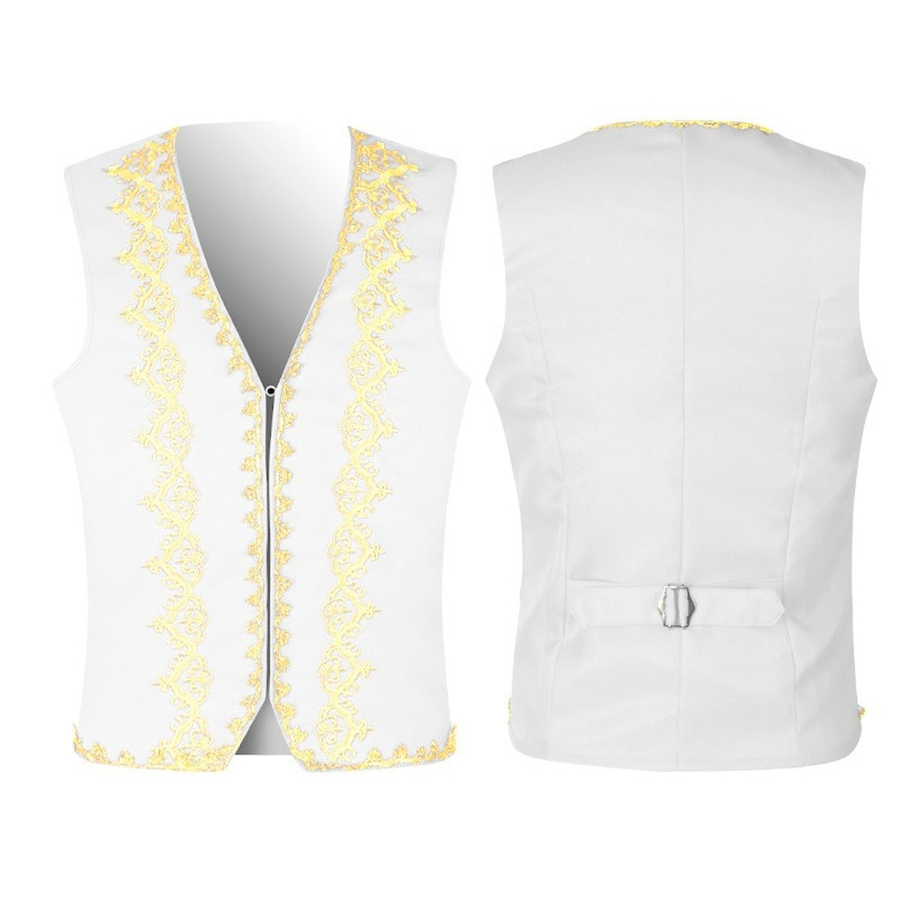 Men Medieval Vest Waistcoat Gothic Steampunk Victorian Prince Halloween Costume