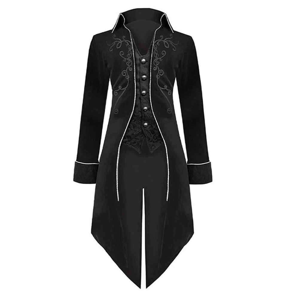 Men's Victorian Jacket Medieval Steampunk Tailcoat Gothic Coat Halloween Costume