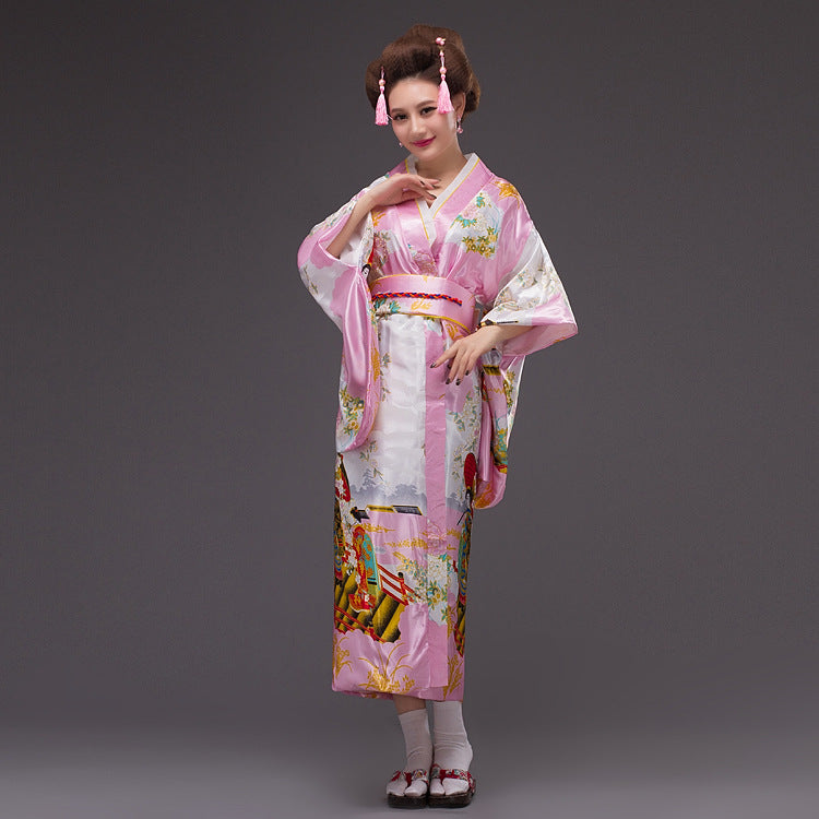 Japanese Blossom Delight: Women's Kimono Costume and Yukata Set