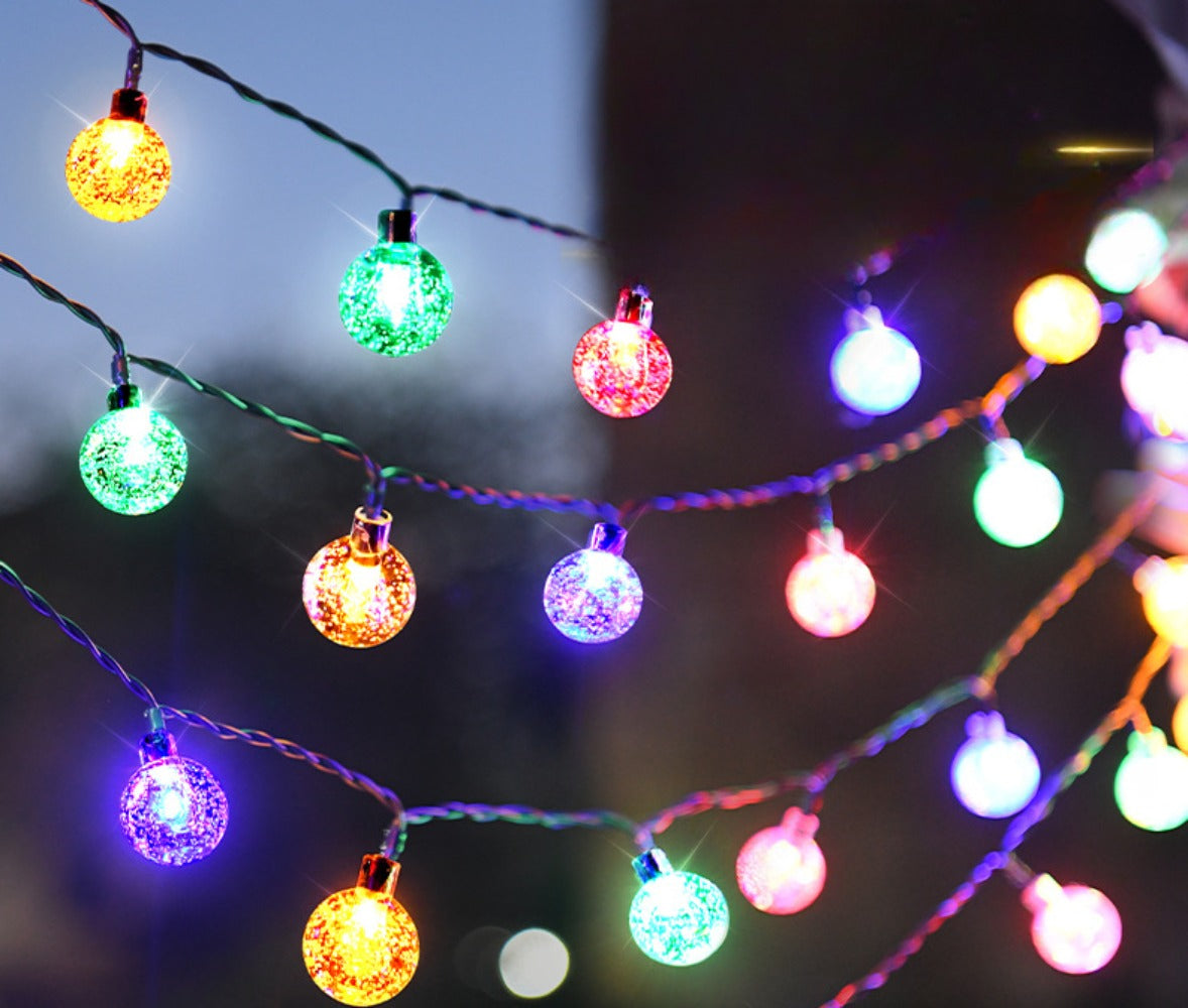 Decoration Round Ball Colorful Solar String Light with DC USB Charging and Remote Control Indoor or Outdoor IP 65