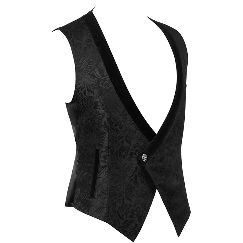 Medieval Retro Gothic Suit Jacquard Vest Single-button Vest