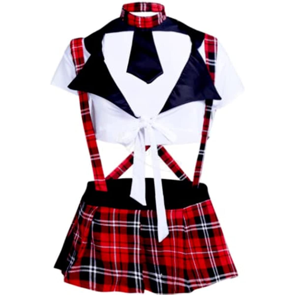 Women's Sexy School Girl Plaid Uniforms Cosplay Student Hottie Naughty Clothing Costumes Set