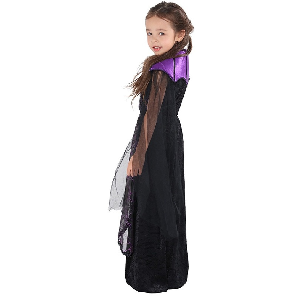 Girls Witch Costume Kids Batgirl Halloween Cosplay Fancy Dress Up Party Outfit