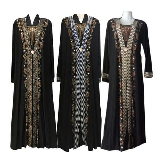 Elegant Arabian Women's Beaded Prayer Robe - Stunning Dubai Middle East Islamic Headscarf and Muslim Dress