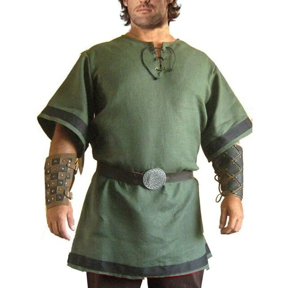 Men Medieval Renaissance Viking Tunic Tops Shirt Knight Halloween Costume