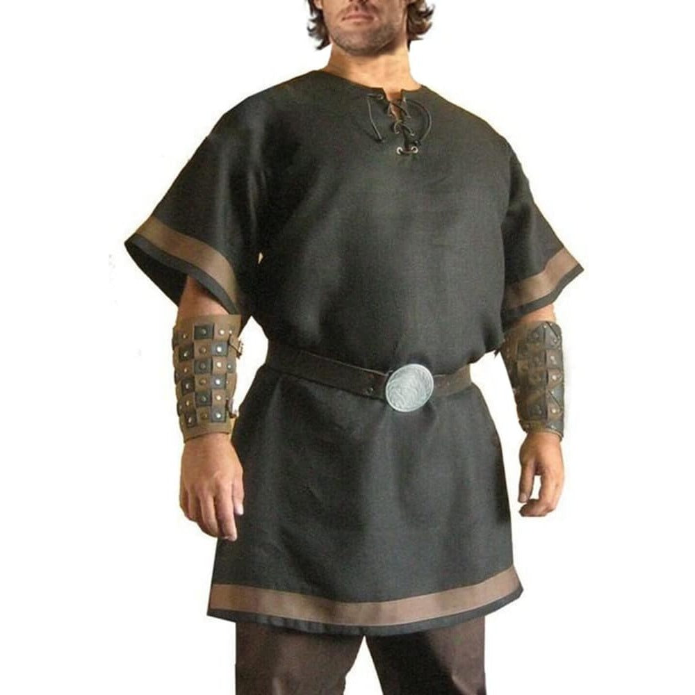 Men Medieval Renaissance Viking Tunic Tops Shirt Knight Halloween Costume