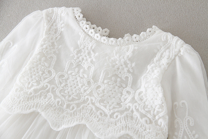 Elegant Lace Baby Baptism Christening Gown Blessing Dress + Bonnet