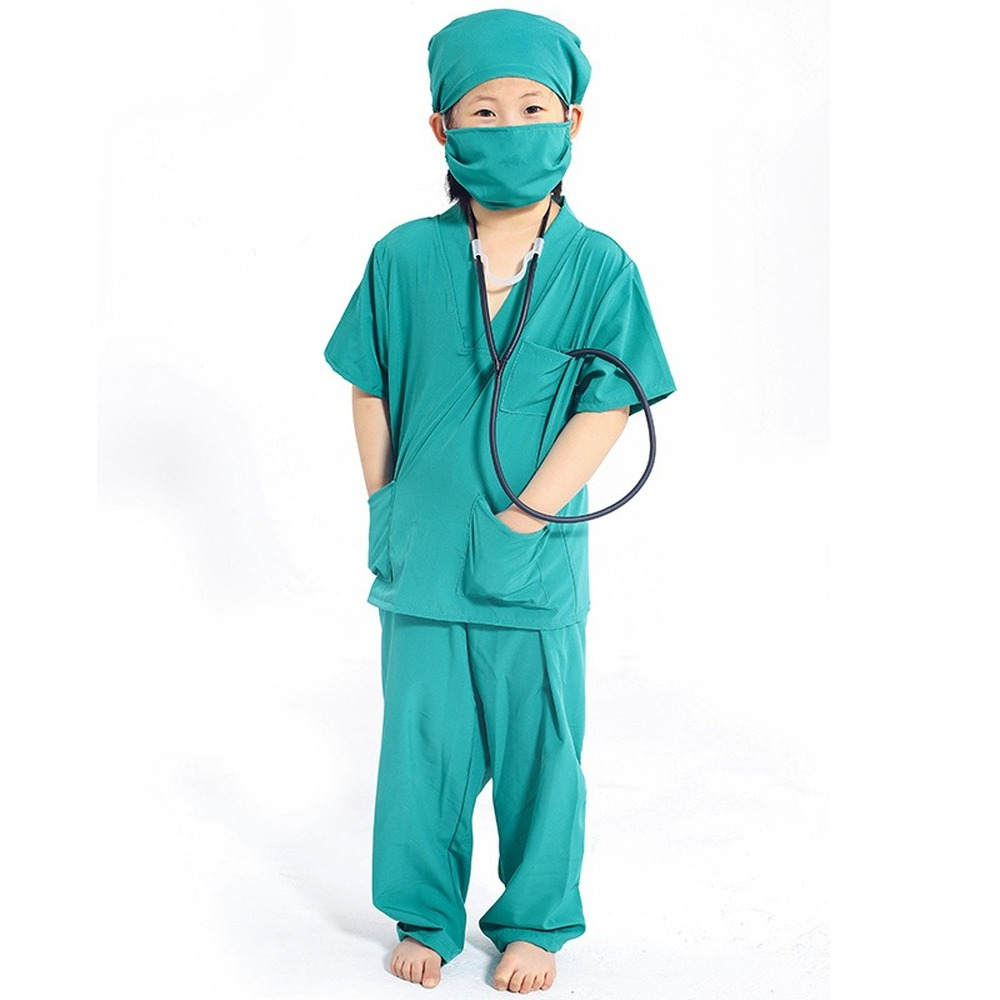 Kids Doctor Surgeon Nurse Costume Child Book Week Fancy Dress Halloween Outfit