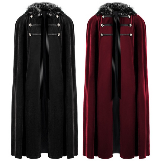 Mens' Retro Medieval Hooded Cape Renaissance Robe Viking Cloak Halloween Costume