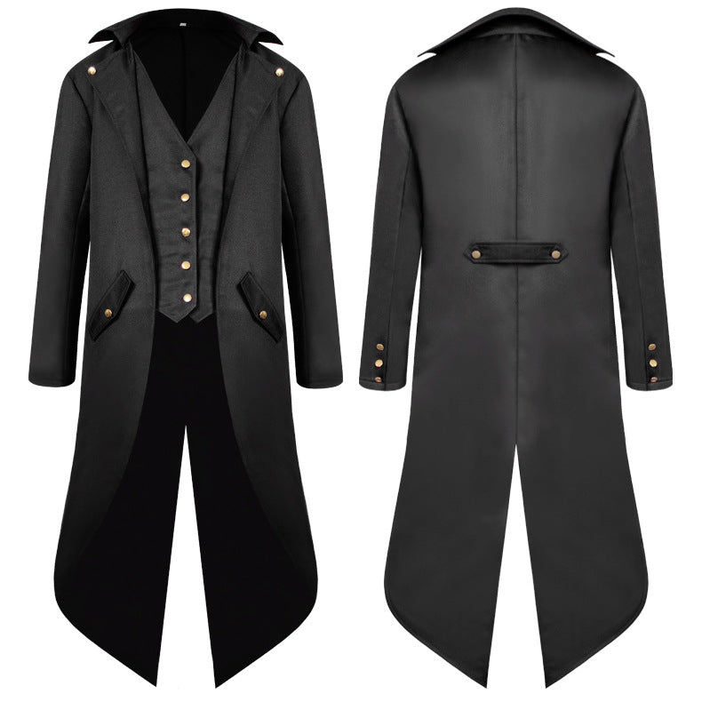 Step into the World of Punk Retro Elegance with our Medium Length Steampunk Tailcoat Jacket for Kids and Adults