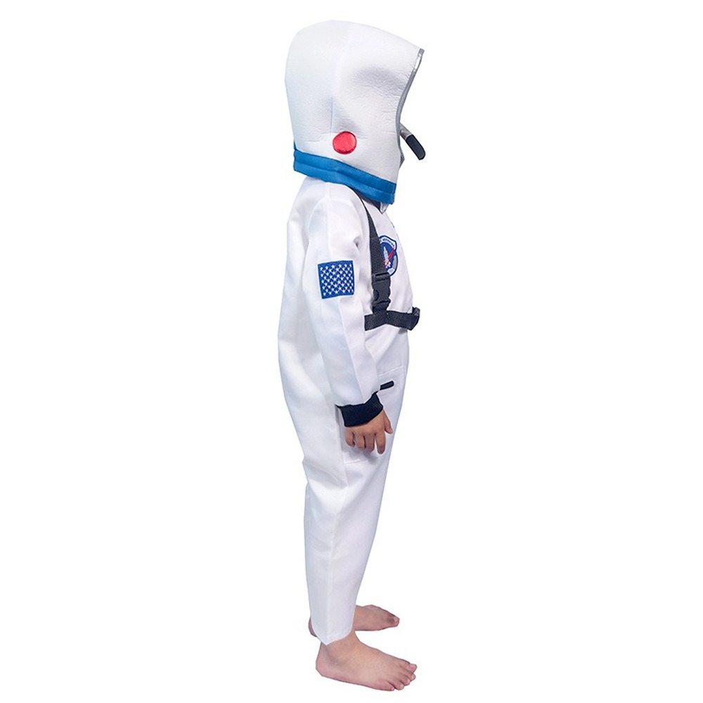 Boys Girls Astronaut Costume NASA Orange White Space Suit Halloween Fancy Dress