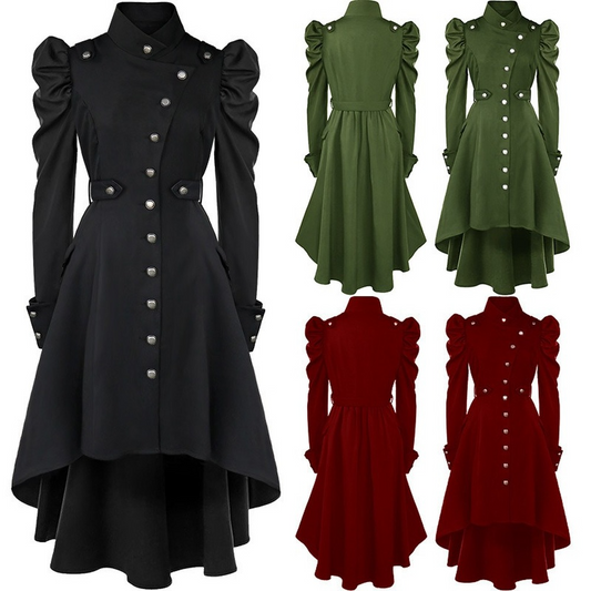 Women Medieval Steampunk Jacket Vintage Halloween Costumes Gothic Button Corset Tailcoat Tuxedo Uniform