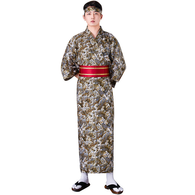 Japanese Kimono Formal Men's Traditional Samurai Suit | Long Samurai Kimono Set