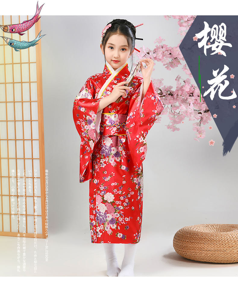 Authentic and Stylish Children's Japanese Kimono Adorable Cherry Blossom Kimono for Kids