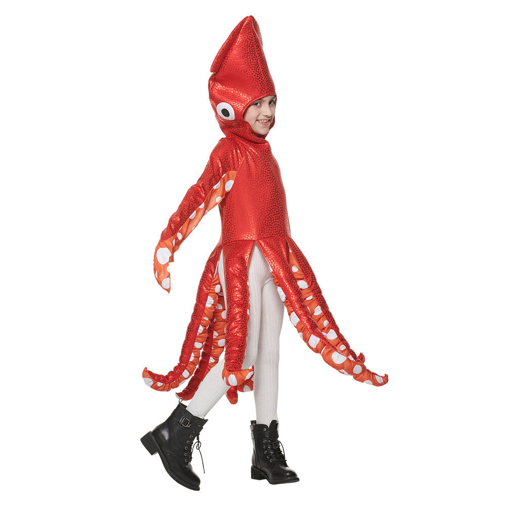 Kids Octopus Costume Sea Life Ocean Animal Girls Boys Halloween Fancy Dress