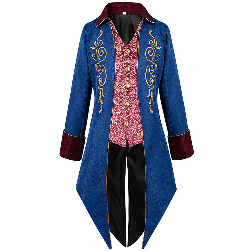 Halloween Tuxedo Medieval Retro Clothing Mid-length Punk Men's Coat  Victorian  Tailcoat Steampunk Jacket Gothic