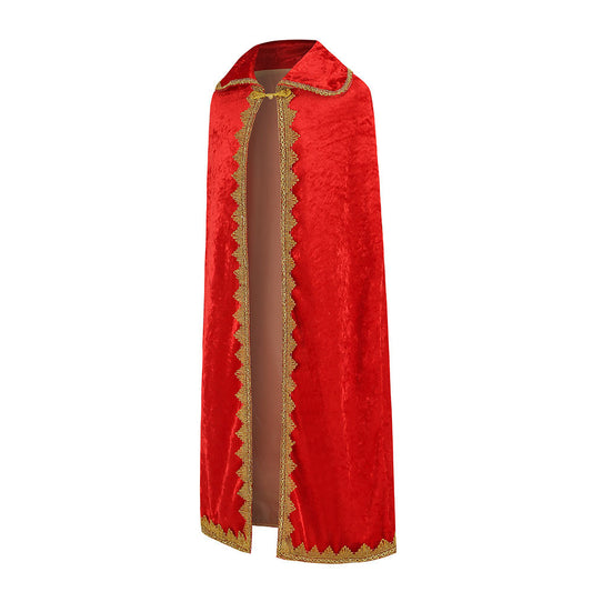 Halloween Christmas Prince Show Costume Carnival Kids Double Decker King Cloak Cape