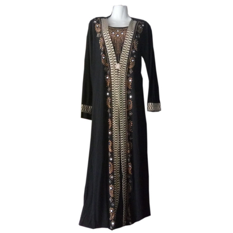 Elegant Arabian Women's Beaded Prayer Robe - Stunning Dubai Middle East Islamic Headscarf and Muslim Dress