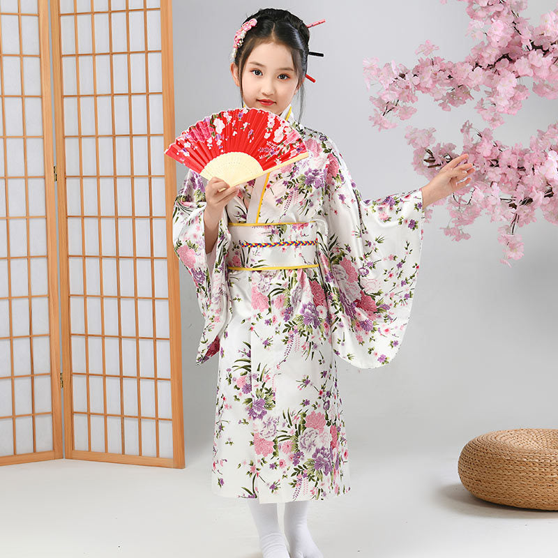 Authentic and Stylish Children's Japanese Kimono Adorable Cherry Blossom Kimono for Kids