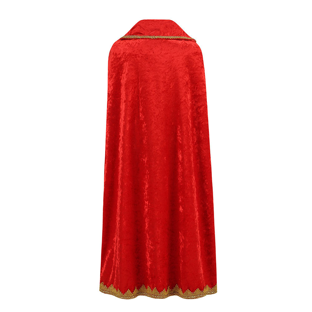 Halloween Christmas Prince Show Costume Carnival Kids Double Decker King Cloak Cape