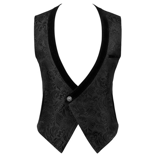 Medieval Retro Gothic Suit Jacquard Vest Single-button Vest