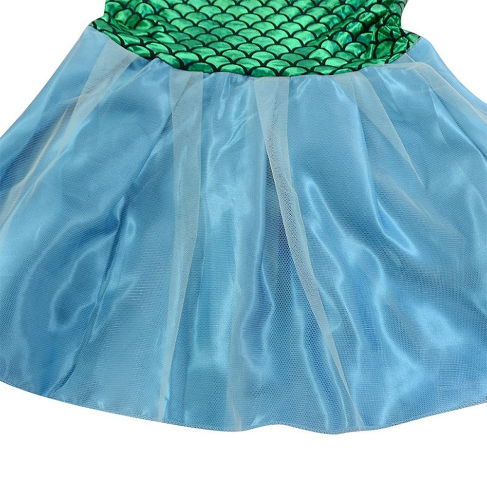 Girls Princess Little Mermaid Costume + Wig Halloween Cosplay Birthday Party Dress