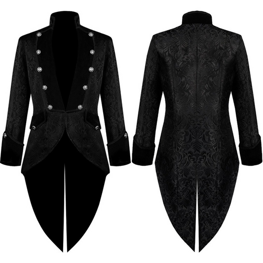 Mens' Medieval Gothic Jacket Coat Victorian Steampunk Tailcoat Halloween Costume