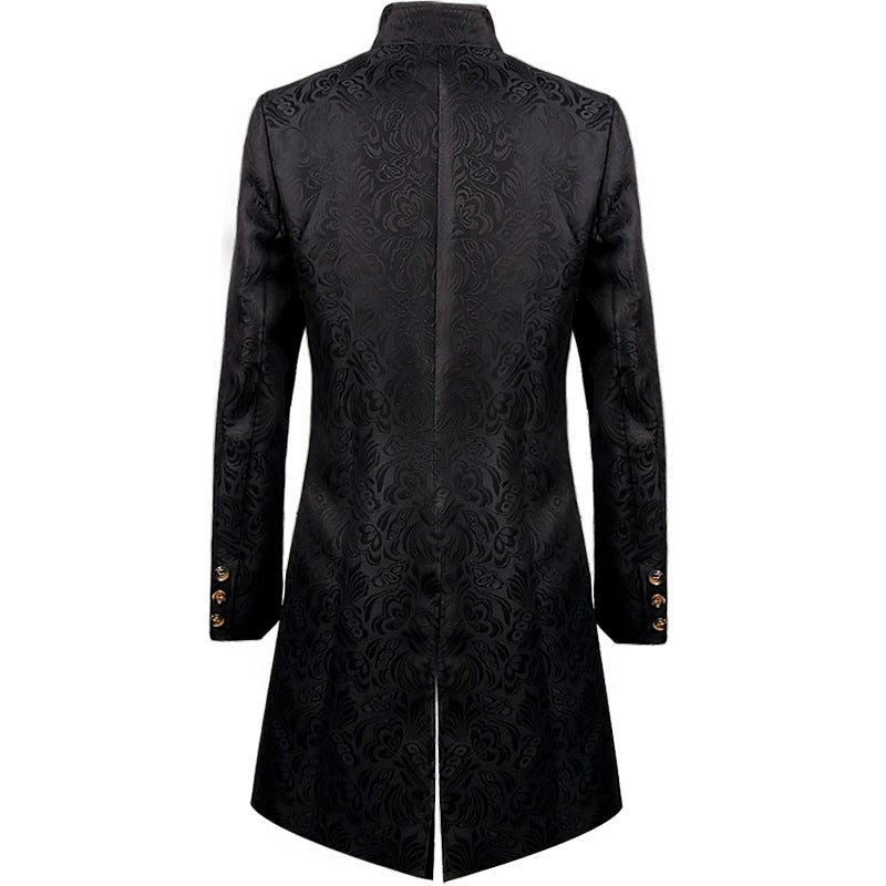 Men's Steampunk Vintage Medieval Tailcoat Jacket Retro Gothic Victorian Frock Coat Uniform Halloween Cosplay Costume